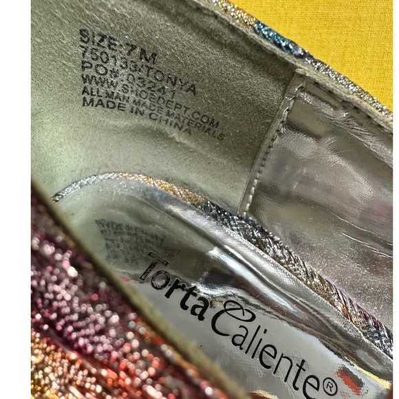 Torta Caliente Colorful and Shimmering Silver Metallic Point Toe Heels, … - Picture 5 of 6